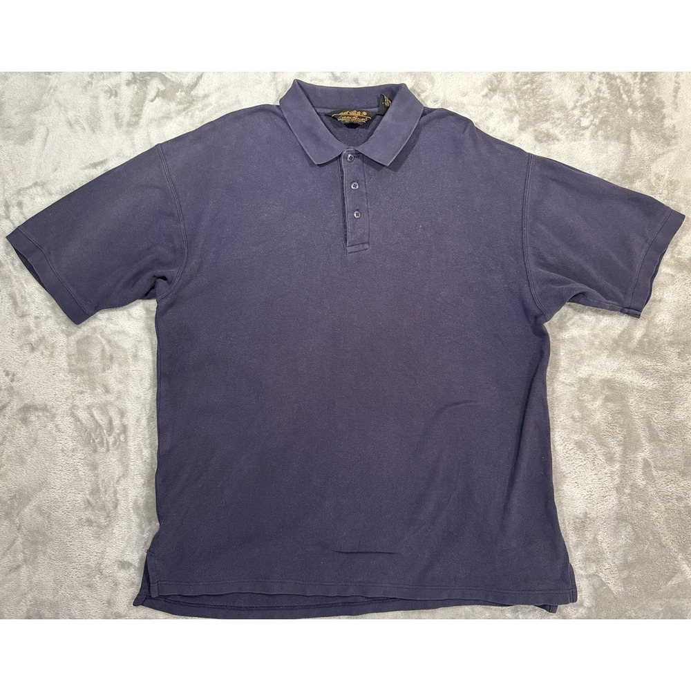VTG Eddie‎ Bauer Shirt XL Faded Blue Purple High Low Hem Vented 100% Cotton